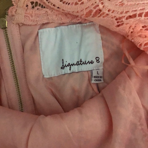 Peach Lace Detail Dress - Picture 5 of 5